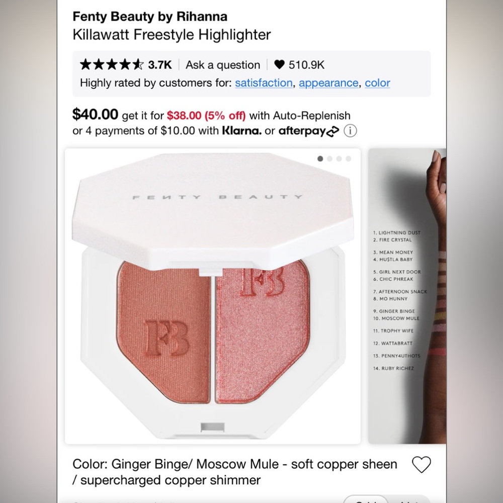 Fenty Beauty by Rihanna Killawatt Freestyle Highlighter